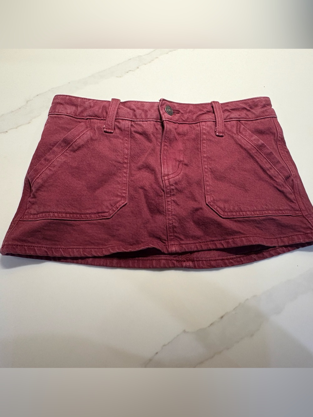 American Eagle Outfitters Women's Burgundy Denim Shorts